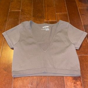 brown crop top